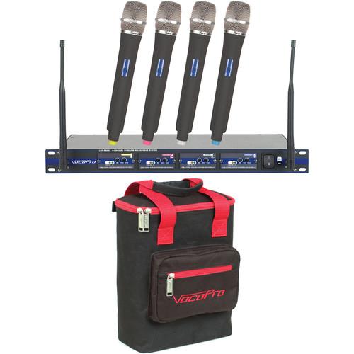 VocoPro UHF-5800-9 PRO 4-Channel UHF Wireless Handheld Microphone System