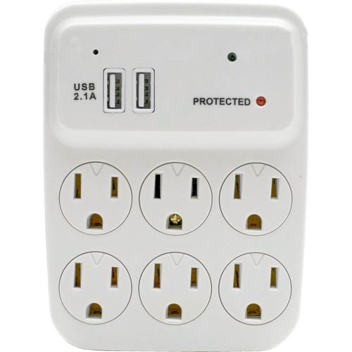 Bush Baby Stealth 6-Outlet Wall Tap with 1920 x 1080 Covert Camera