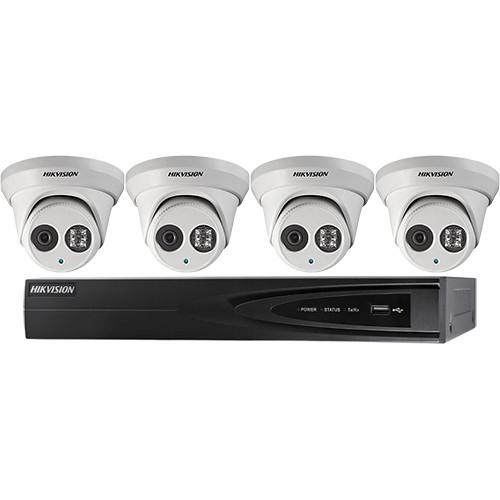 Hikvision Performance Series 4-Channel 5MP NVR with 1TB HDD and 4 4MP Outdoor Turret Cameras Kit