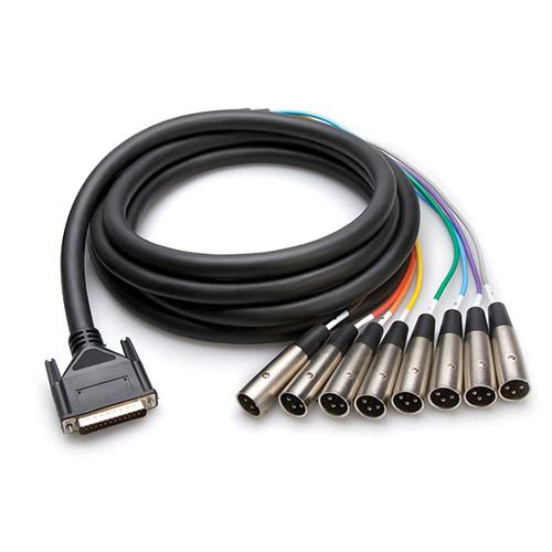 Hosa Technology DTM-804 Male DB-25 to 8x Male 3-Pin XLR Male Snake Cable- Tascam Compatible- 13.2