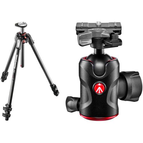 Manfrotto MT190CXPRO3 Carbon Fiber Tripod with 496RC2 Compact Ball Head Kit