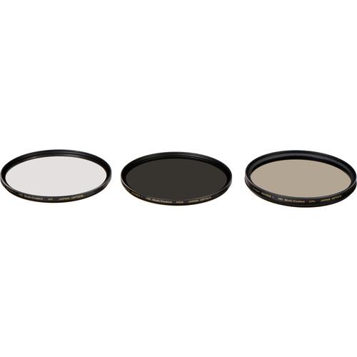Vivitar 62mm UV, Circular Polarizer, and Solid Neutral Density 0.9 Three-Piece Filter Kit