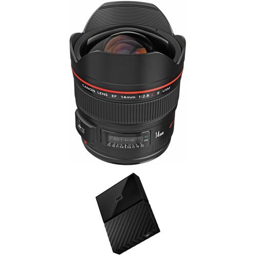 Canon EF 14mm f 2.8L II USM Lens with External Hard Drive Kit