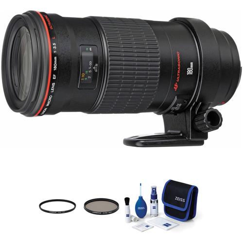 Canon EF 180mm f 3.5L Macro USM Lens with Accessories Kit