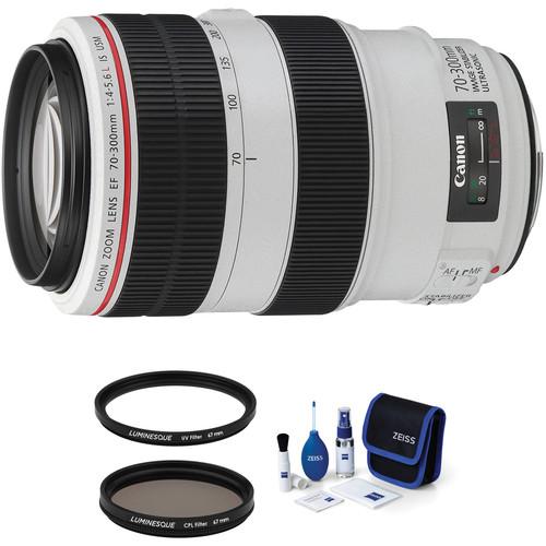 Canon EF 70-300mm f 4-5.6L IS USM Lens with Accessories Kit