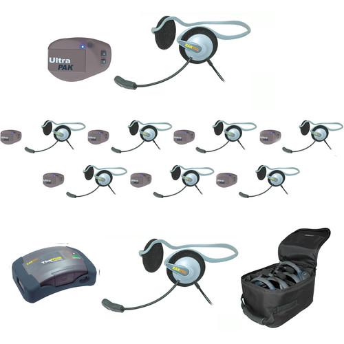 Eartec 1-Hub, 8 Ultrapak, 9 Monarch Headsets and Batteries, Charger, Soft Sided Case