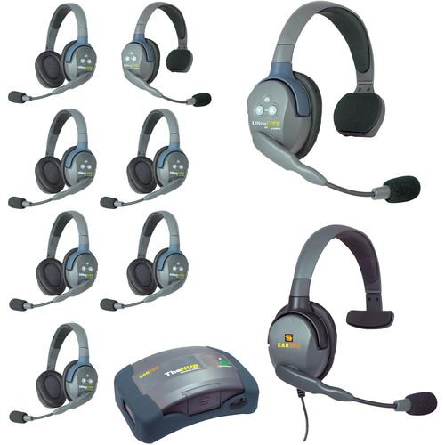 Eartec Ultralite Hub 9 Person System with 2 Single,6 Double1 Max 4G Single,with Batteries,Charger and Case