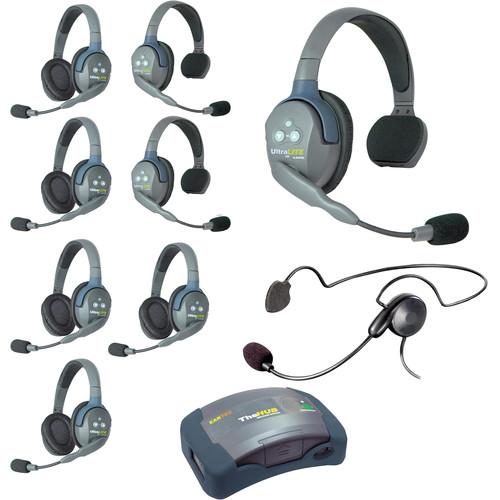 Eartec Ultralite Hub 9 Person System with 3 Single 5 Double 1 Cyber, and Batteries, Charger and Case