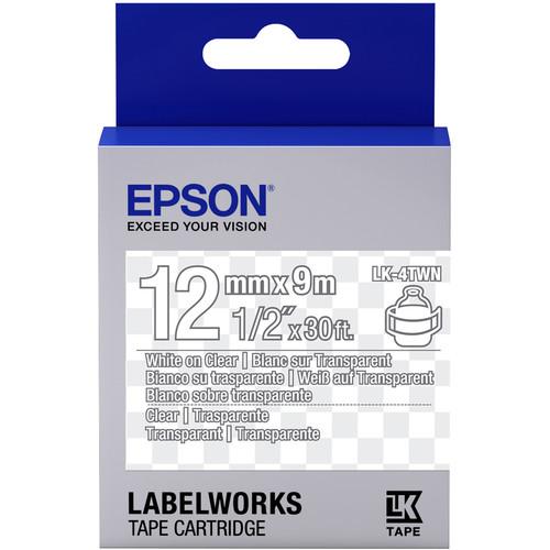 Epson LabelWorks Clear LK Tape White on Clear Cartridge