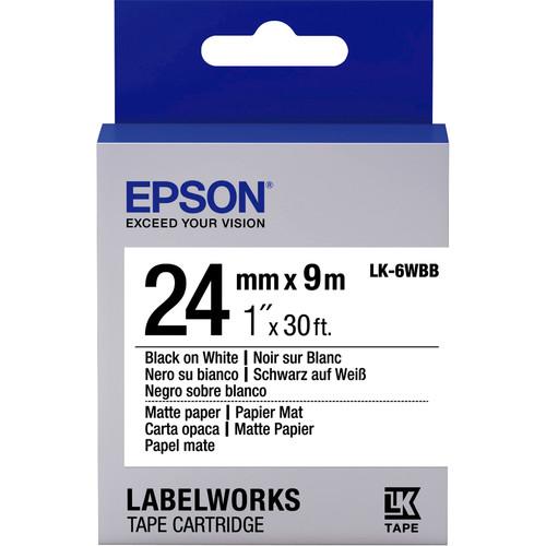 Epson LabelWorks Matte Paper LK Tape Black on White Cartridge