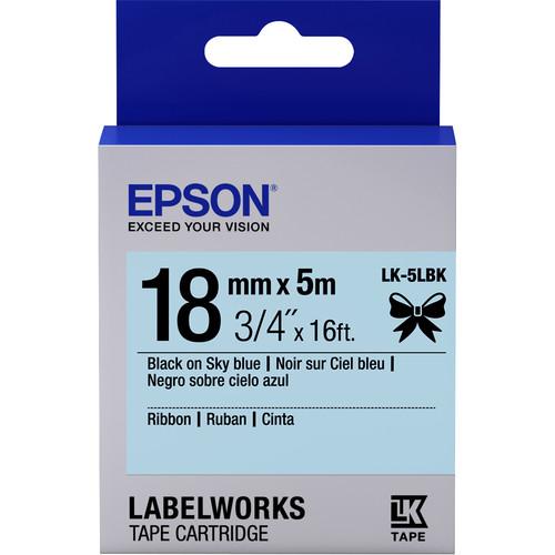 Epson LabelWorks Ribbon LK Tape Black on Sky Blue Cartridge