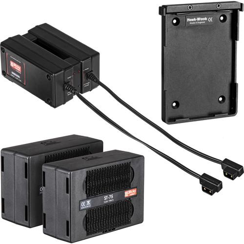 Hawk-Woods Two 14.4V Sticky Battery Packs, 2-Channel Charger & QR Plate