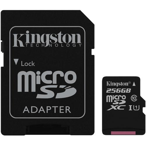 Kingston 256GB Canvas Select UHS-I microSDXC Memory Card with SD Adapter