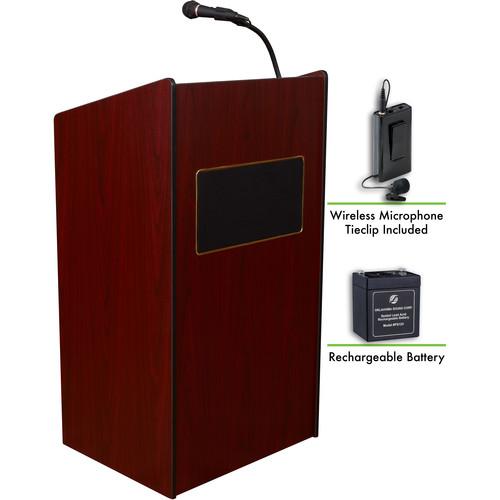 Oklahoma Sound The Aristocrat Sound Lectern with Rechargeable Battery & Wireless Tie Clip Lavalier Mic