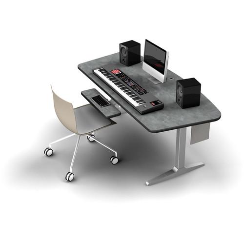 Omnirax BT Workstation with Charcoal Height-Adjustable Workrite Sierra HX Electric Base