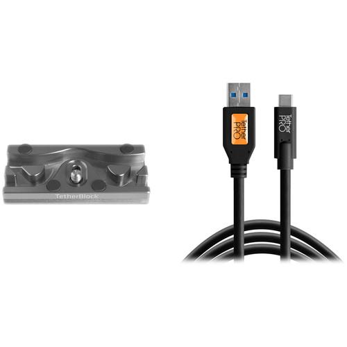 Tether Tools TetherPro USB Cable with TetherBLOCK Quick Release Plate Kit