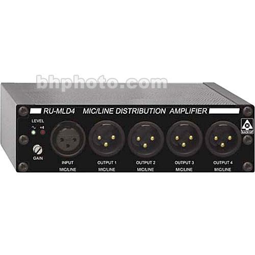 RDL RU-MLD4 - 1x4 Mic Line Distribution Amplifier