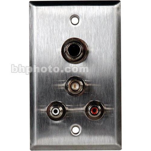 TecNec WPL-1129 1-Gang Wall Plate with 2-RCA, 1-BNC, and 1-S-Video