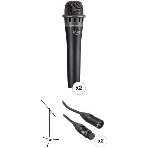 Blue Dual enCORE 100i Dynamic Instrument Microphones with Stands Kit