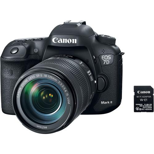 Canon EOS 7D Mark II DSLR Camera with 18-135mm f 3.5-5.6 IS USM Lens & W-E1 Wi-Fi Adapter