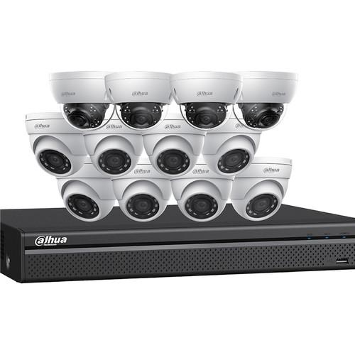 Dahua Technology 16-Channel 12MP NVR with 4TB HDD and 8 4MP Mini Turret Cameras and 4 8MP Mini Dome Cameras