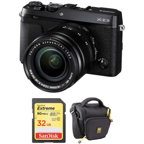 FUJIFILM X-E3 Mirrorless Digital Camera with 18-55mm Lens and Accessories Kit
