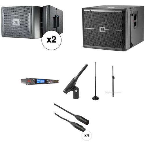 JBL VRX PA Kit with Loudspeaker Management System, Mic, Stands, and Cables