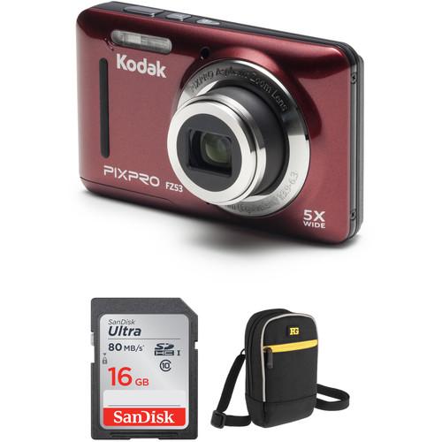 Kodak PIXPRO FZ53 Digital Camera with Accessory Kit