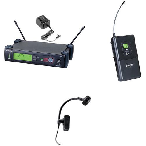 Shure SLX4 UHF Wireless Receiver Bodypack Transmitter and PGA98H Horn Microphone Kit
