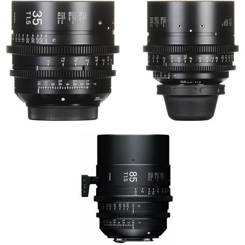 Sigma T1.5 FF High-Speed 35, 50 & 85mm Pime Lens Bundle