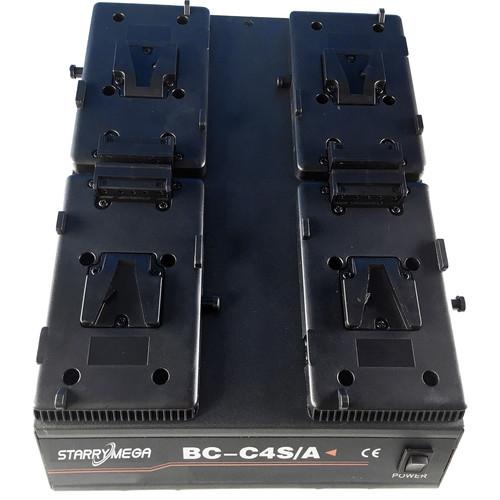 StarryMega 4-Bay Simultaneous Charger for V-Mount Batteries