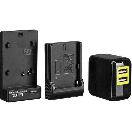 ikan Single DV Battery Charger and USB Wall Adapter with Sony L-Series Plate