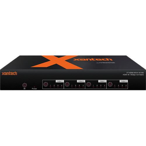 Xantech 4x4 HDMI 2.0 4K Matrix with Audio Breakout and EDID Management