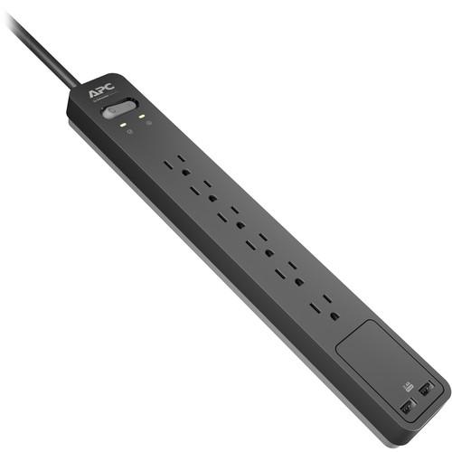 APC PE6U2 Essential SurgeArrest 6-Outlet Surge Protector with USB Charging