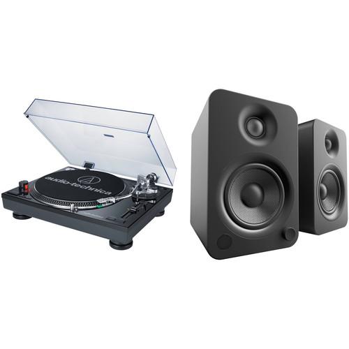 Audio-Technica Consumer AT-LP120USB Direct Drive Professional DJ Turntable and Powered Speakers Kit