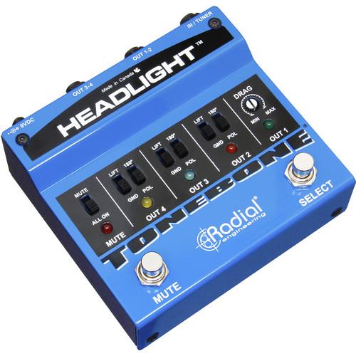 Radial Engineering Headlight Guitar Amp Selector with 4 Outputs and Drag Control