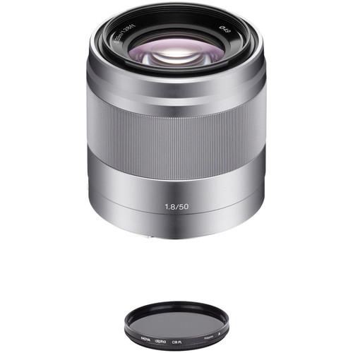 Sony E 50mm f 1.8 OSS Lens with Circular Polarizer Filter Kit
