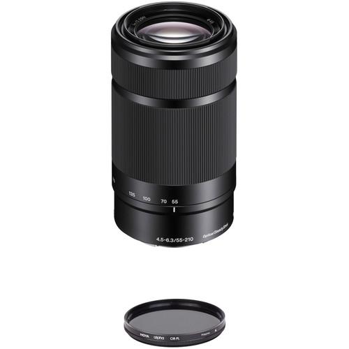 Sony E 55-210mm f 4.5-6.3 OSS Lens with Circular Polarizer Filter Kit