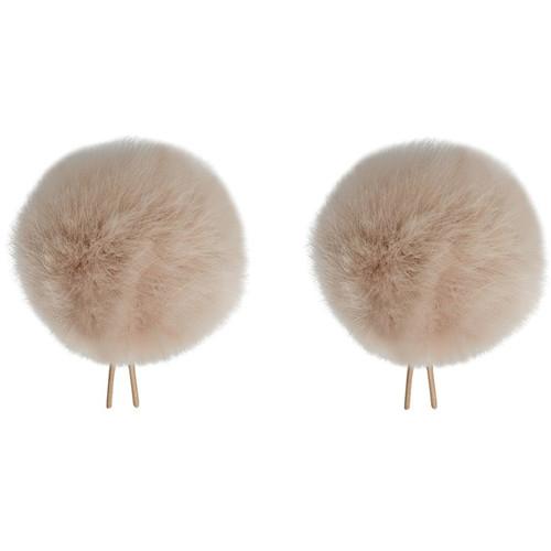 Bubblebee Industries Twin Windbubbles Miniature Imitation-Fur Windscreen Set for Lav Mics 8 to 13mm