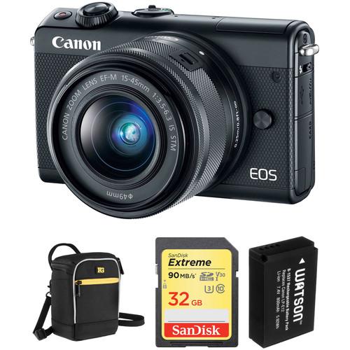 Canon EOS M100 Mirrorless Digital Camera with 15-45mm Lens and Accessories Kit