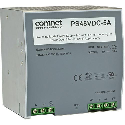 COMNET 240W Switching Mode Power Supply with DIN-Rail Mounting for PoE Applications