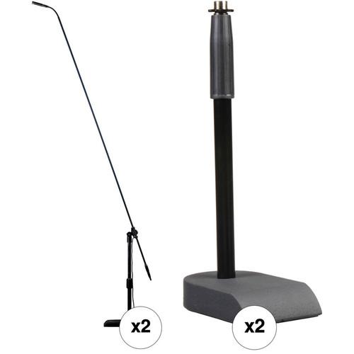 Audix Pair of 50" Carbon Boom Systems with Cardioid Microphones and Pedestal Stand Kit
