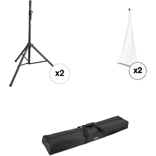 Auray SS-4420 Dual Speaker Stand Kit with Scrims and Bag