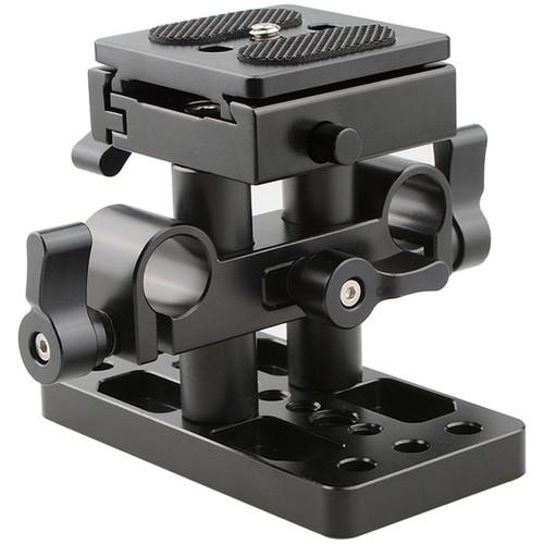 CAMVATE ARCA Style Quick Release Baseplate Pack with Height Adjustable Rod Clamp
