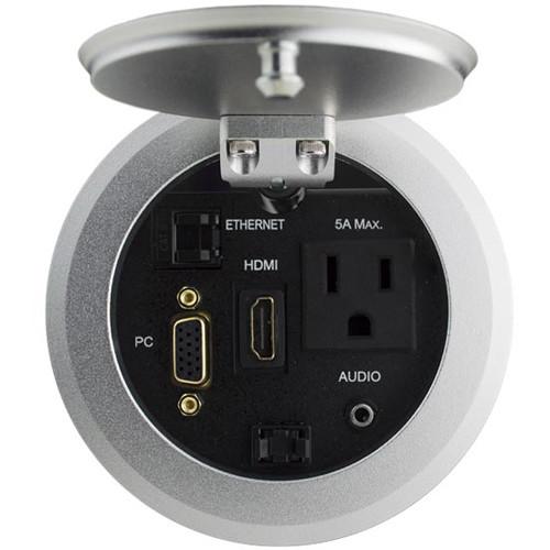 Intelix Round Table Box with HDMI, VGA, Audio, LAN, & Power