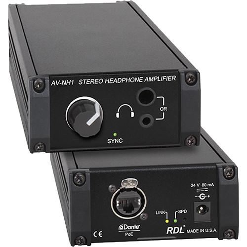 RDL AV-NH1 Dante Network to Stereo Headphone Amplifier