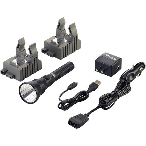 Streamlight Strion DS HPL Rechargeable LED Flashlight with Two 120 100 VAC 12 VDC Charger Brackets