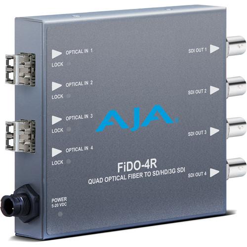 AJA FiDO Quad-Channel LC Fiber to 3G-SDI Mini Converter