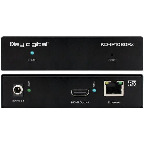 Key-Digital HDMI over IP Full HD Receiver with PoE & Redundant Power