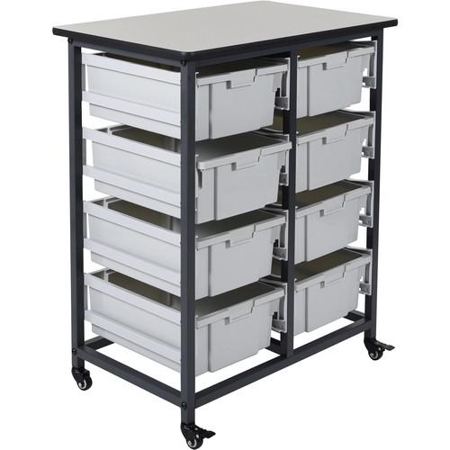 Luxor Double Row Mobile Bin Storage Unit